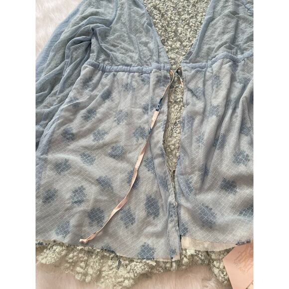 We are HAH Make it a Double Lace Robe French Blue Reversible Size Small - NWT - Picture 8 of 10